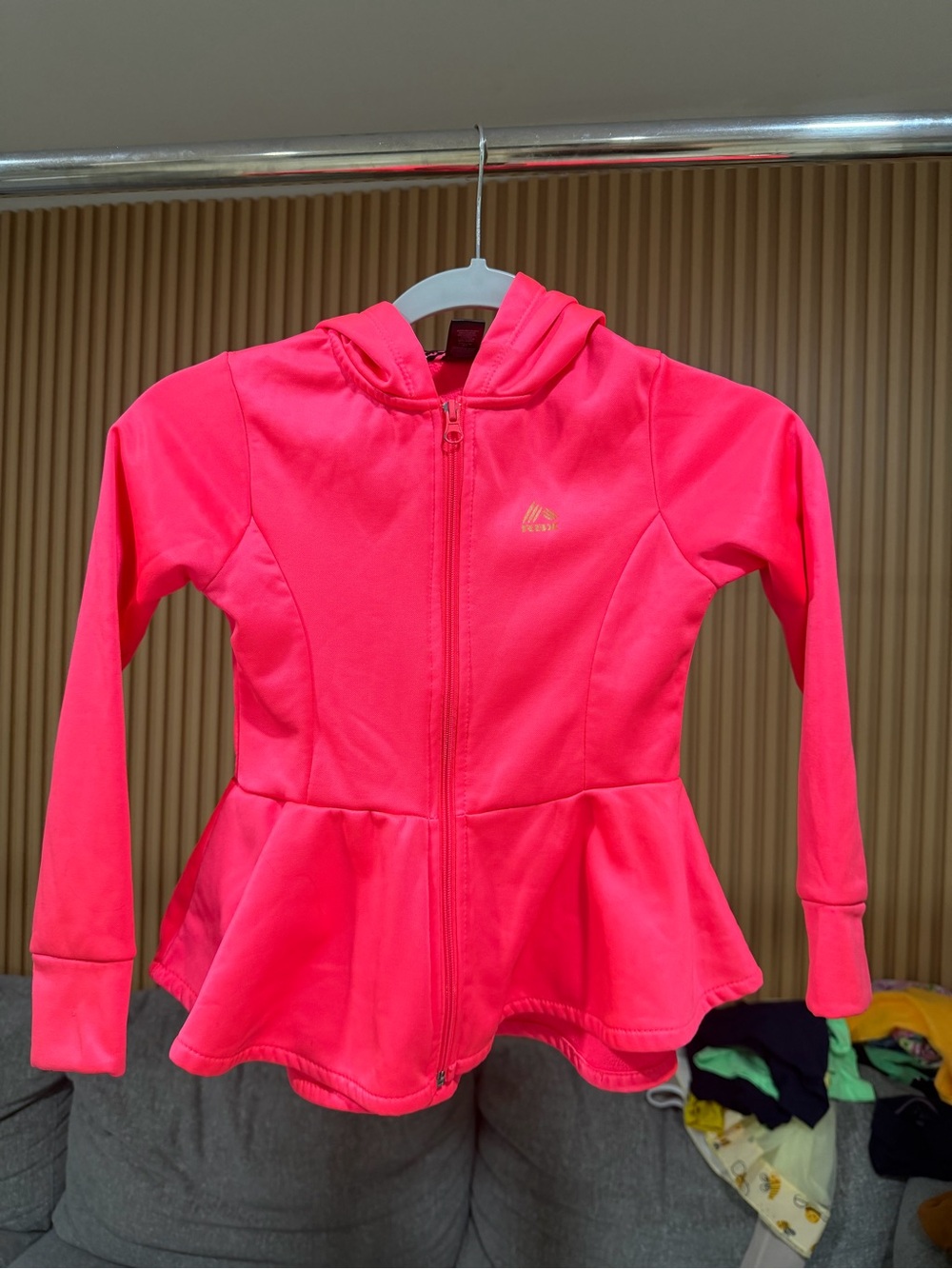 Kids Bright Pink Hooded Peplum Jacket - RBX